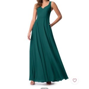 Azazie Briena dress (color: peacock, worn once)